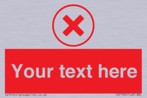 Custom red background, red cross in circle sign